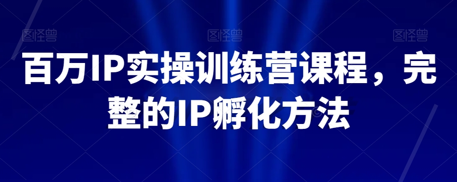 mp5347期-百万IP实操训练营课程，完整的IP孵化方法(探索百万IP实操训练营课程，掌握完整的IP孵化方法)